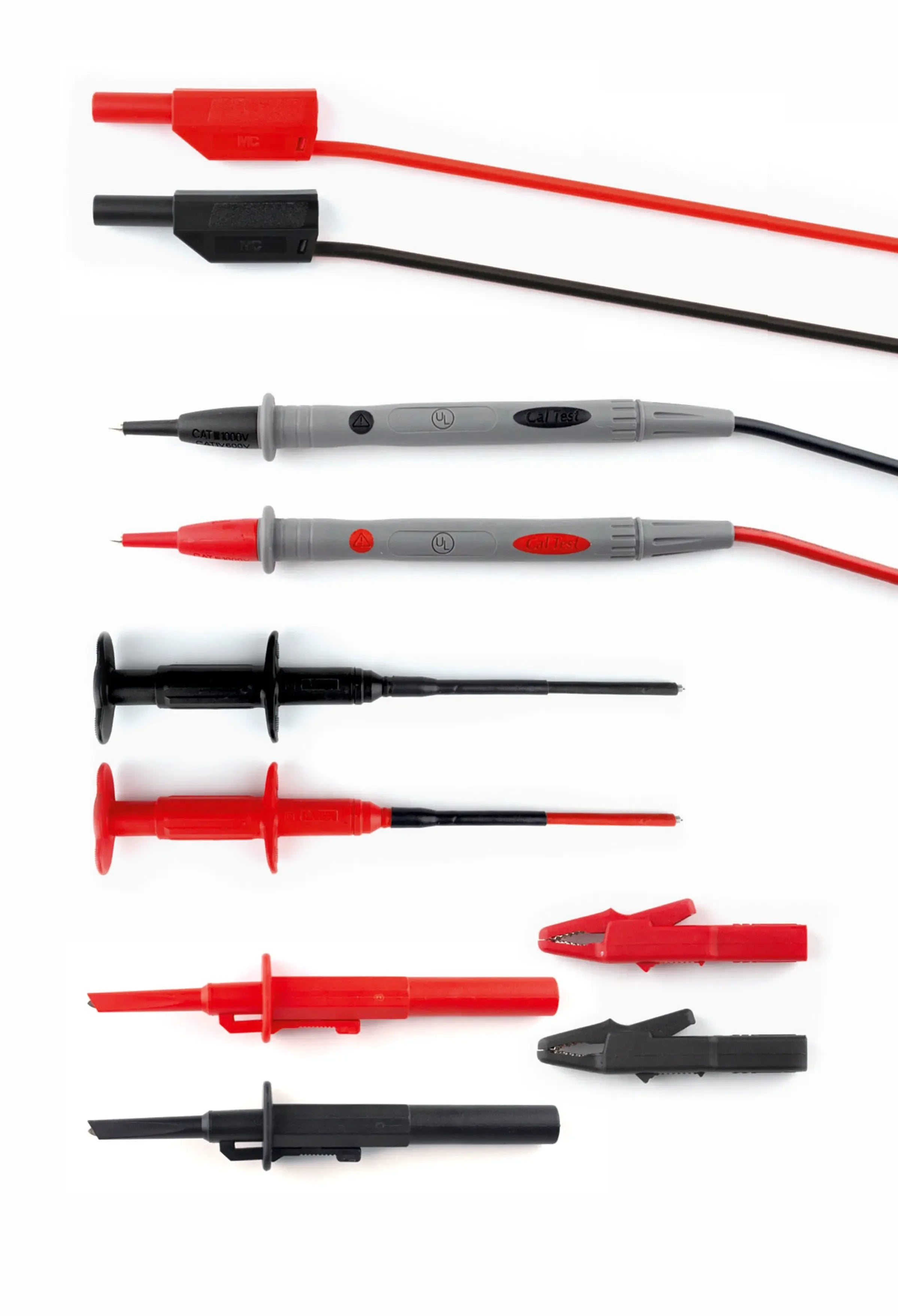 Erfi Zubehörsatz Digitalmultimeter mit roten und schwarzen Messleitungen und Prüfspitzen